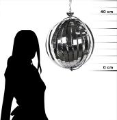 Suspension boule design 'Astra' abat-jour modulable en lamelles flexibles chromé