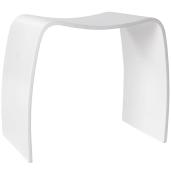 Tabouret bas design empilable 'Mooble' en bois blanc