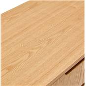 Meuble Bahut buffet design 'CHESTERFIELD' en bois naturel 2 portes et 3 tiroirs pieds en bois plaqué naturel