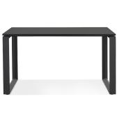 Bureau droit design 'MEET MINI' plateau noir en bois pieds en métal noir - 120 x 60 cm