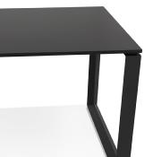 Bureau droit design 'MEET MINI' plateau noir en bois pieds en métal noir - 120 x 60 cm