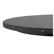 Petite table ronde de bistrot 'ANTIK' en pierre noire effet marbre pied central rond noir - Ø 60 cm
