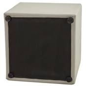 Pouf d'appoint carré rembourré 'KUBE' gris