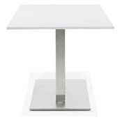 Table / bureau design 'TVILLIN MEDIUM' blanche en bois pied central en acier brossé - 160 x 80 cm