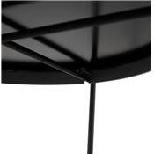Table d'appoint guéridon pliable 'SMALL ELEMENTO' plateau en verre noir 4 pieds métal noir - Ø 40 cm