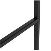 Table de bar haute style industriel carré 'BISTRO' bois noir 4 pieds métal noir idéal proffesionnels