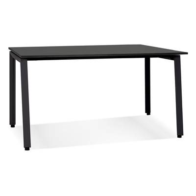 Table de réunion / bureau bench design 'BIG INCONTRO' noir en bois pieds métal noir - 140 x 140 cm