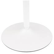 Table de salle à manger ronde industriel 'SPARK' en bois naturel pied central rond en métal blanc - Ø 80 cm