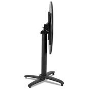 Table de salle à manger ronde pliante industriel 'BARRA' en bois noir pied central en métal noir – Ø 68 cm