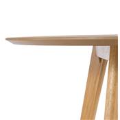 Table / table de réunion scandinave ronde 'SOLNÄ' plateau et 4 pieds en bois naturel – Ø 120 cm