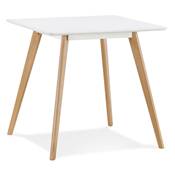 Petite table scandinave carrée 'LITTLE BOLNÄSS' en bois blanc 4 pieds en bois – 80 x 80 cm