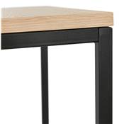 Set de 2 tables gigognes style industriel carré 'SMALL FYRKANT" bois pieds métal noir - 50 x 50 cm