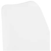 Tabouret de bar design moderne 'KESKI' blanc avec 4 pieds et repose pieds en métal noir dossier haut