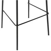 Tabouret snack mi-hauteur design 'KESKI MINI' gris 4 pieds et repose pieds métal noir dossier haut