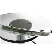 Tabouret de bar réglable design 'Leo' pivotant en plexiglass gris foncé pied central en métal chromé