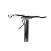 Tabouret de bar réglable design 'Aero' pivotant en plexiglass gris foncé pied central en métal chromé