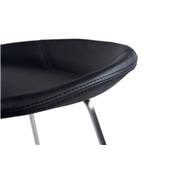 Tabouret de bar design 'Comète' noir avec pieds tréteaux en métal chromé