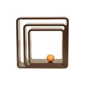 Etagères cubes design carrées modulables en bois laqué marron