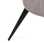 Fauteuil lounge design à accoudoirs 'STEEL COBBE' en tissu gris pieds en métal noir
