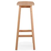 Tabouret de bar design de style scandinave 'BERE' assise avec 4 pieds en bois naturel