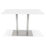 Table bar Mange-debout design 'Tvillin BAR' bois noir double pied central métal brossé - 160 x 80 cm