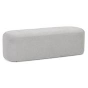 Banquette design de style moderne 'STICKY' en tissu gris clair avec pieds noir - 120 x 40 cm
