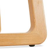 Tabouret de snack mi-hauteur design scandinave 'Skala' bleu pieds tréteaux bois naturel dossier bas