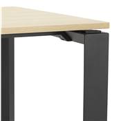 Bureau d'angle design 'MEET L' plateau en bois naturel avec pieds en métal noir - 160 cm