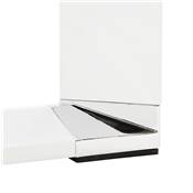 Petit Bureau de direction 'SMALL GLASSTOP' en verre blanc pieds métal blanc et chromé – 140 x 70 cm