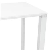 Bureau droit design haut 'HIGH BUSINESS' en bois blanc pieds en métal blanc et chromé – 140 x 70 cm