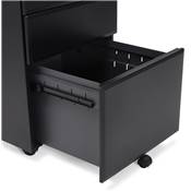 Caisson de bureau / table de chevet design à roulettes 'PRATIK' en métal noir