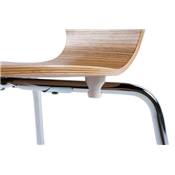 Chaise design 'Funny' en bois zébré avec 4 pieds en métal chromé