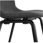 Chaise moderne 'Teknik Blackwood' en tissu gris foncé avec 4 pieds en bois noir