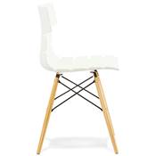 Chaise scandinave design 'Sjöbo' blanche avec 4 pieds en bois naturel et métal noir