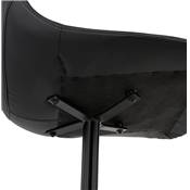 Chaise design 'Laeder' noire avec pied croisé en métal noir