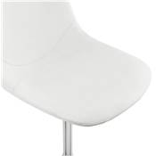 Chaise design 'Laeder' blanche avec pied croisé en métal chromé