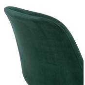 Chaise design style baroque 'GORD' en velours vert et 4 pieds avec croisillons en métal noir