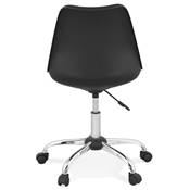 Chaise de bureau à roulettes design 'TULIP' noire pieds en métal chromé