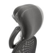 Fauteuil de bureau design à roulettes appui tête dossier haut 'HELPER' noire en tissu pieds chromés