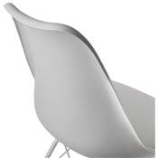 Chaise design style industriel 'GORD' grise avec 4 pieds en métal gris