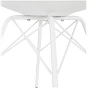 Chaise style industriel design à accoudoirs 'HERTIG' blanche avec 4 pieds en métal blanc