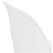 Chaise design style industriel 'PERRY' blanche avec 4 pieds en métal blanc