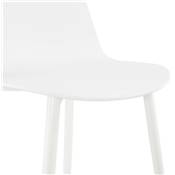 Chaise design moderne 'SILDE' blanche avec 4 pieds en métal blanc