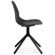 Chaise design de style moderne 'KOOL' noire avec 4 pieds en métal noir