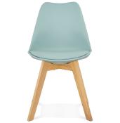 Chaise scandinave design 'Halmstad' bleue avec 4 pieds en bois naturel