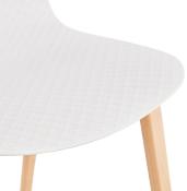 Chaise scandinave design 'Parkwood' blanche avec 4 pieds en bois naturel