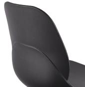 Chaise design empilable 'Teknik White' noire pieds tréteaux en métal blanc