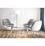 Table basse design rectangulaire 'Ice Cube' en verre pieds chromés - 110 x 60 cm