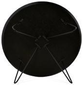 Table basse style industriel ronde 'Cooper' plateau en bois noir 4 pieds en métal noir - Ø 80 cm