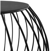 Table d'appoint ronde design 'Bold' artisanale noire en métal - 60 x 47 cm